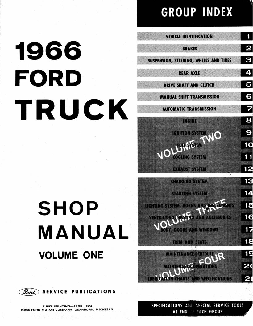 1966 Ford f100 owners manual #9